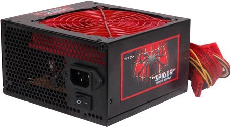 Qida bloku POWER SUPPLY  SPIDER RED 500W w/ Power Cord INTEX IT-23FR