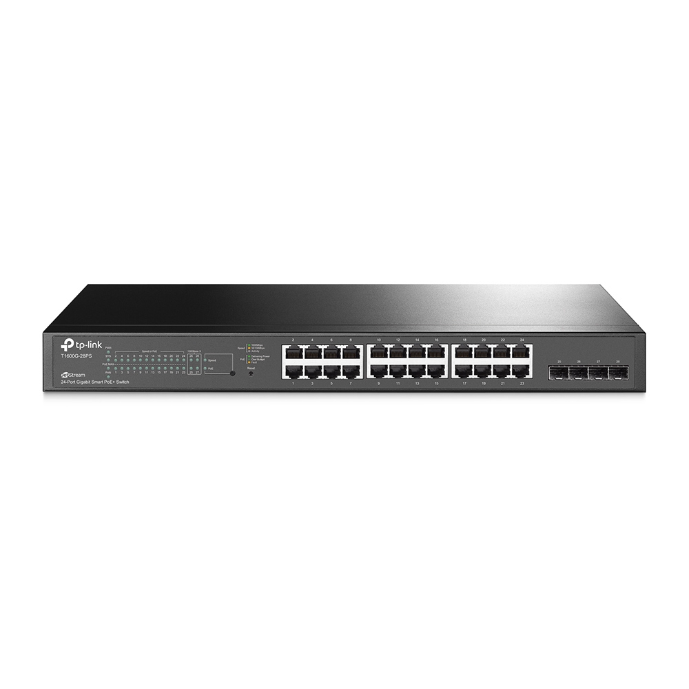 PoE+ Kommutator TP -LINK JETSTREAM 24-PORT GIGABIT SMART POE+ SWITCH WITH 4 SFP SLOTS T1600G-28PS(TL-SG2424P)