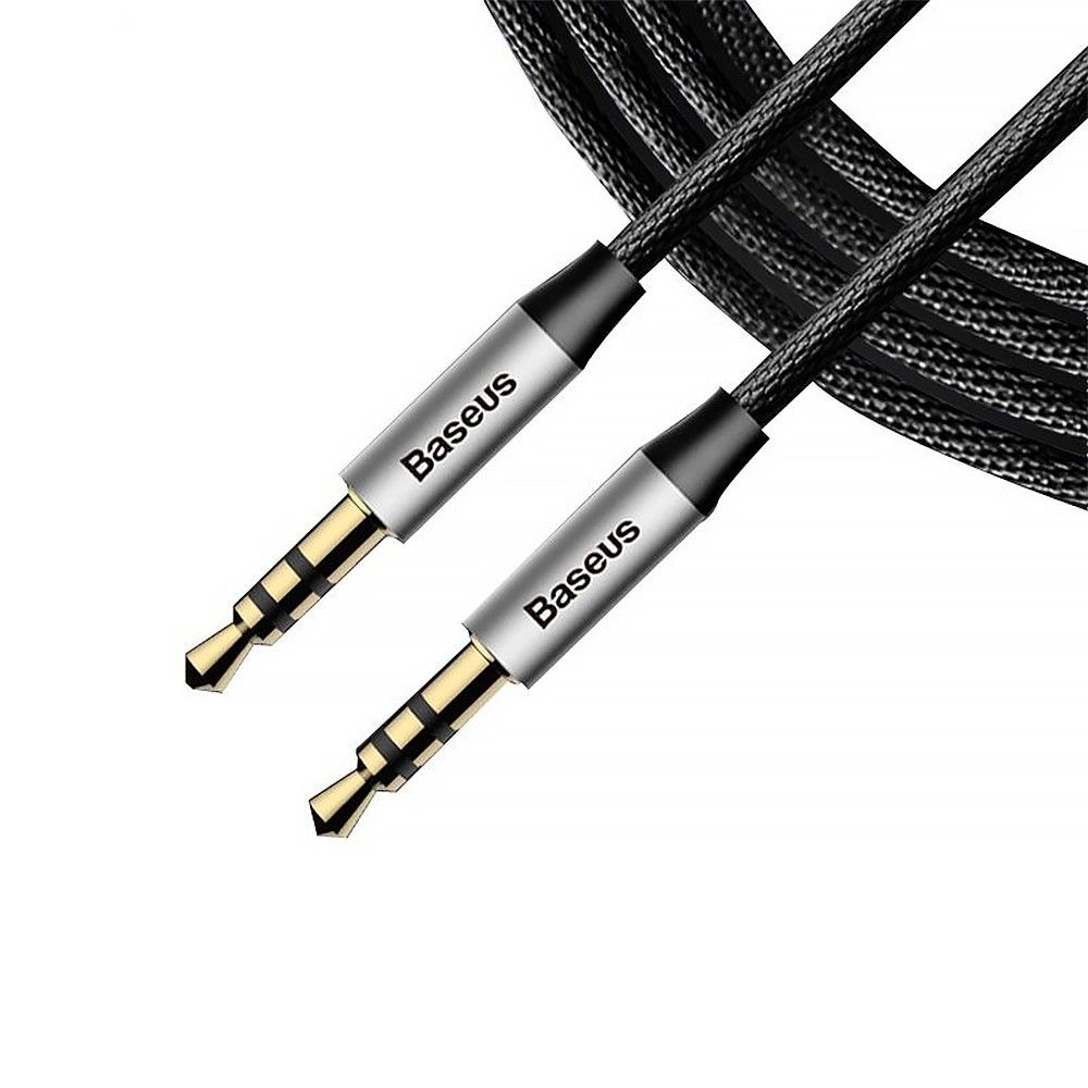 Kabel AUX BASEUS CAM30-AS1 YIVEN AUDIO CABLE 30 0.5M SILVER+BLACK