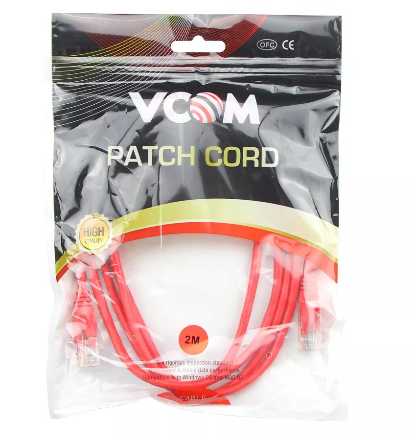 Patç-Kord VCOM UTP CAT5E PATCH CORD 050BC RED NP511B-R-2