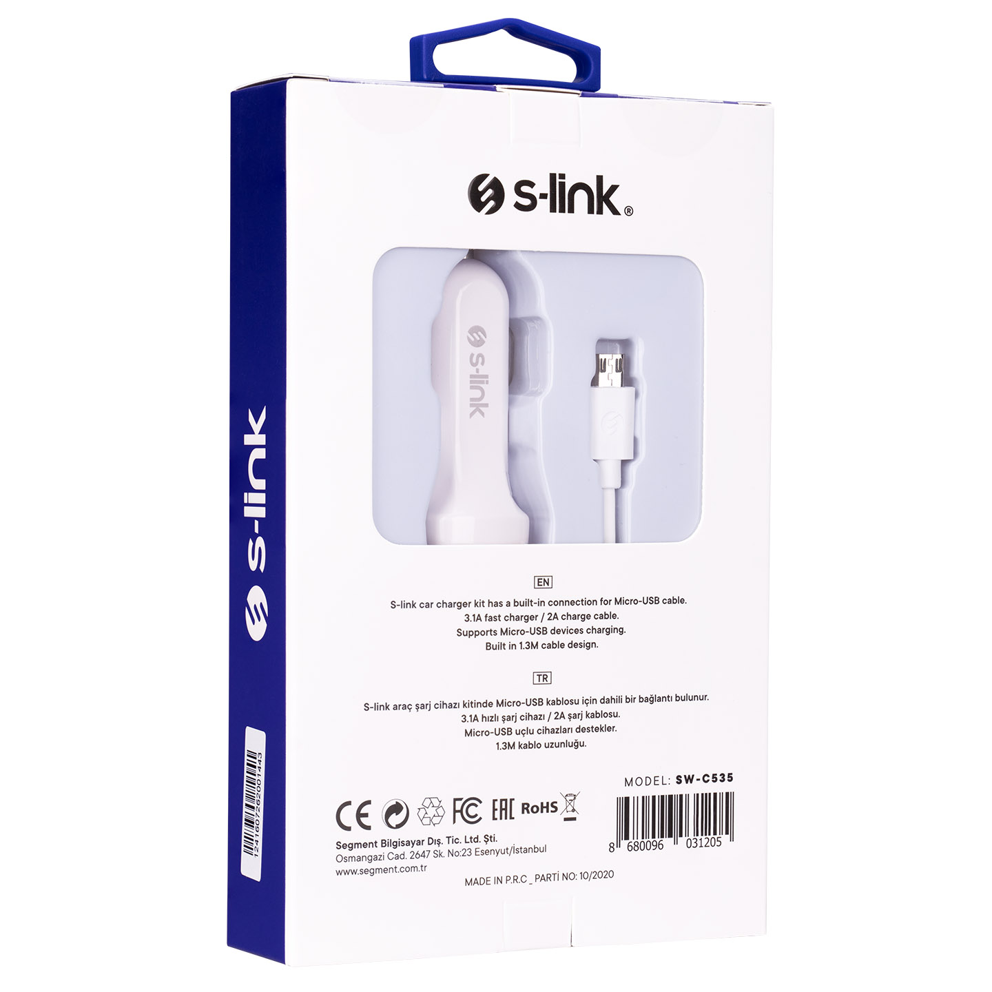 SGM S-link Swapp SW-C535 1 Usb + Micro Usb 12/24V 3.1A Kabelli Maşın Batareya Cihazı