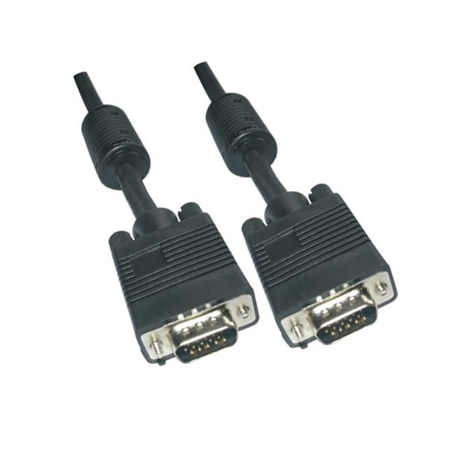 Kabel və Konnektor VCOM CG341D-40M VGA CABLE HD 15M/M 3+4+2 FERRITE NICKEL PLATED BLACK MOLDED CONNECTOR 40M
