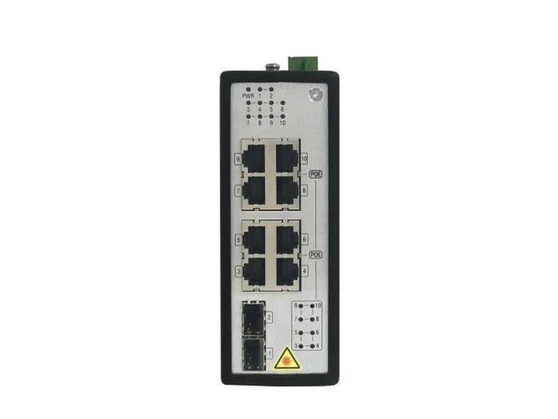 DS-3T0510P HIKVISION No Adapter Unmanaged Industrial (-40°C,+75°C) POE switch 8x1000 Mbps, 2xGigabit SFP Uplink, 240W POE budget