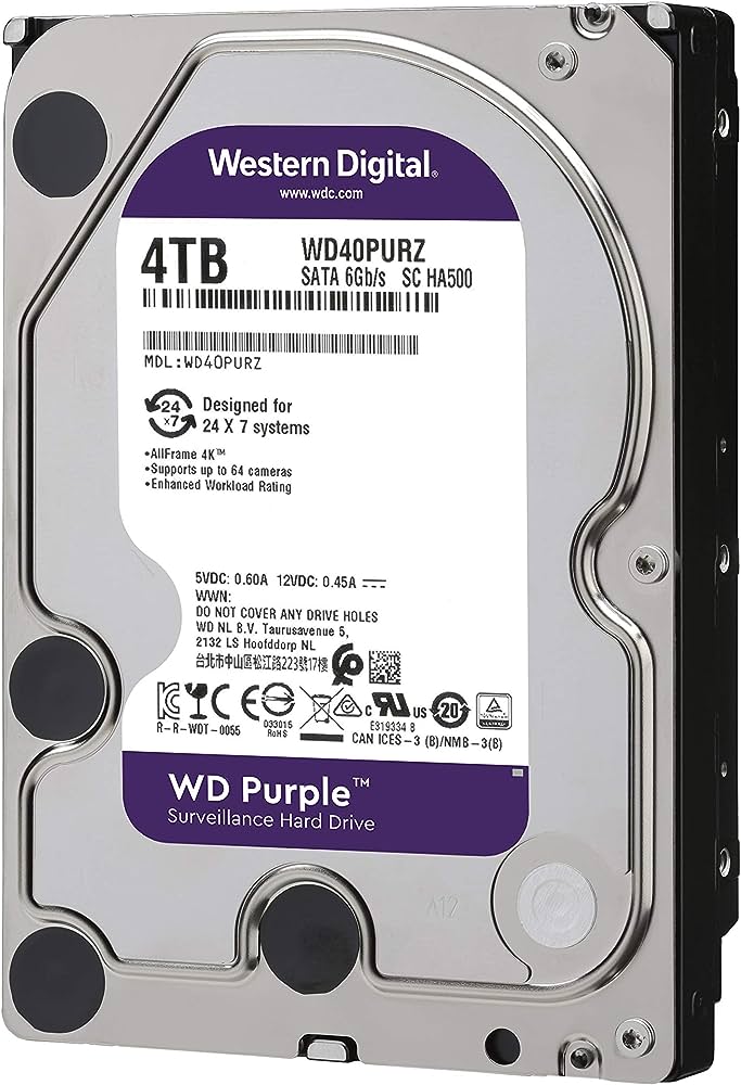 Sərt disk HDD Western Digital WD42PURZ Purple DB 3.5 Surveillance 4TB