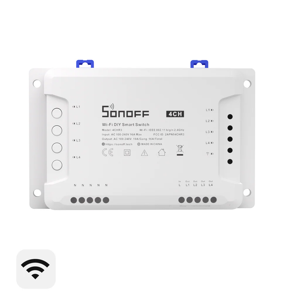 SONOFF 4CHPROR3 wifi rele + RF  4 output / 10A / 220V