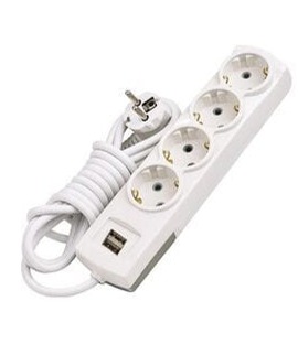 KONZA 4 LÜ USB Lİ TOPRAKSIZ 3 MT KABLOLU GRUP PRİZ 4000-3USB