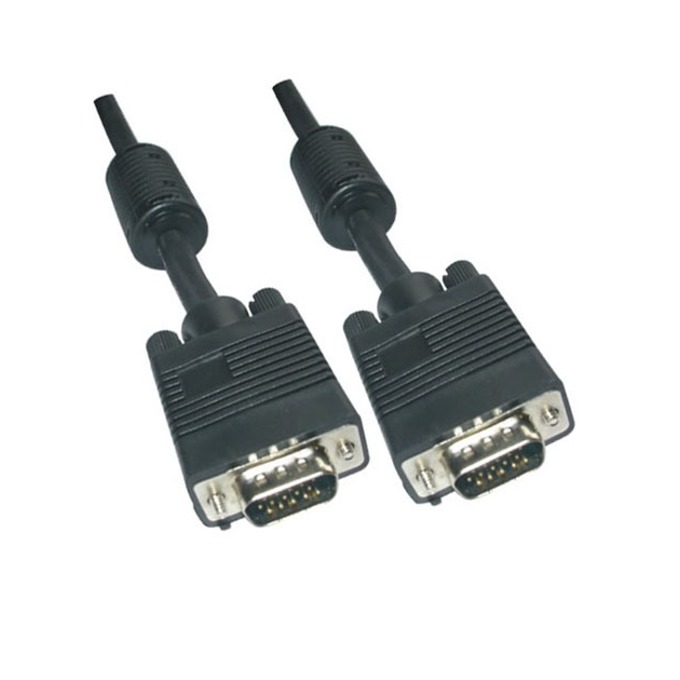 Konnektor VCOM CG341D-30M VGA CABLE HD 15M/M 3+4+2 FERRITE NICKEL PLATED BLACK MOLDED CONNECTOR 30M