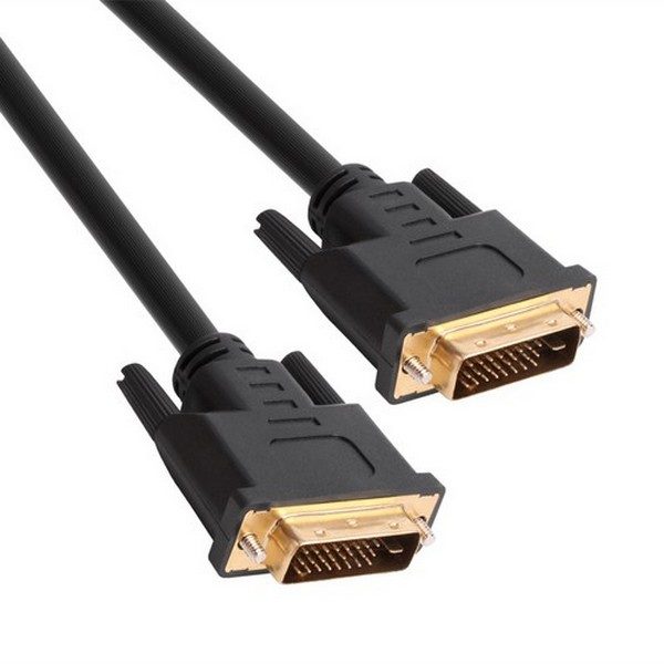 Konnektor VCOM CG441GD-1.8 DVI 24+1 M/M 24K GOLD PLATED CONNECTOR+2FERRITE,BLACK 1,8M