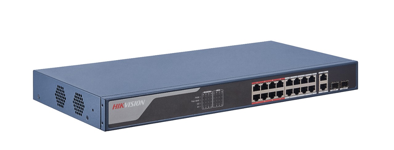 DS-3E1318P-EI HIKVISION Smart Switch 16x100M POE ports, 2 RJ45 + 2 SFP Uplink ports
