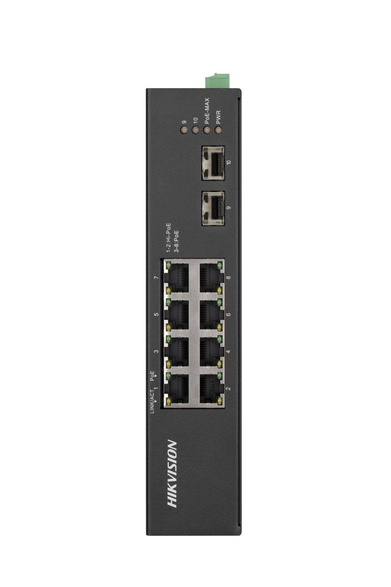 DS-3T0510HP-E/HS HIKVISION Industrial 8 port Gigabit Unmanaged PoE+ Switch/ 2 Hi-POE ports 90w/ Budget 110W/ 2xSFP Uplink ports