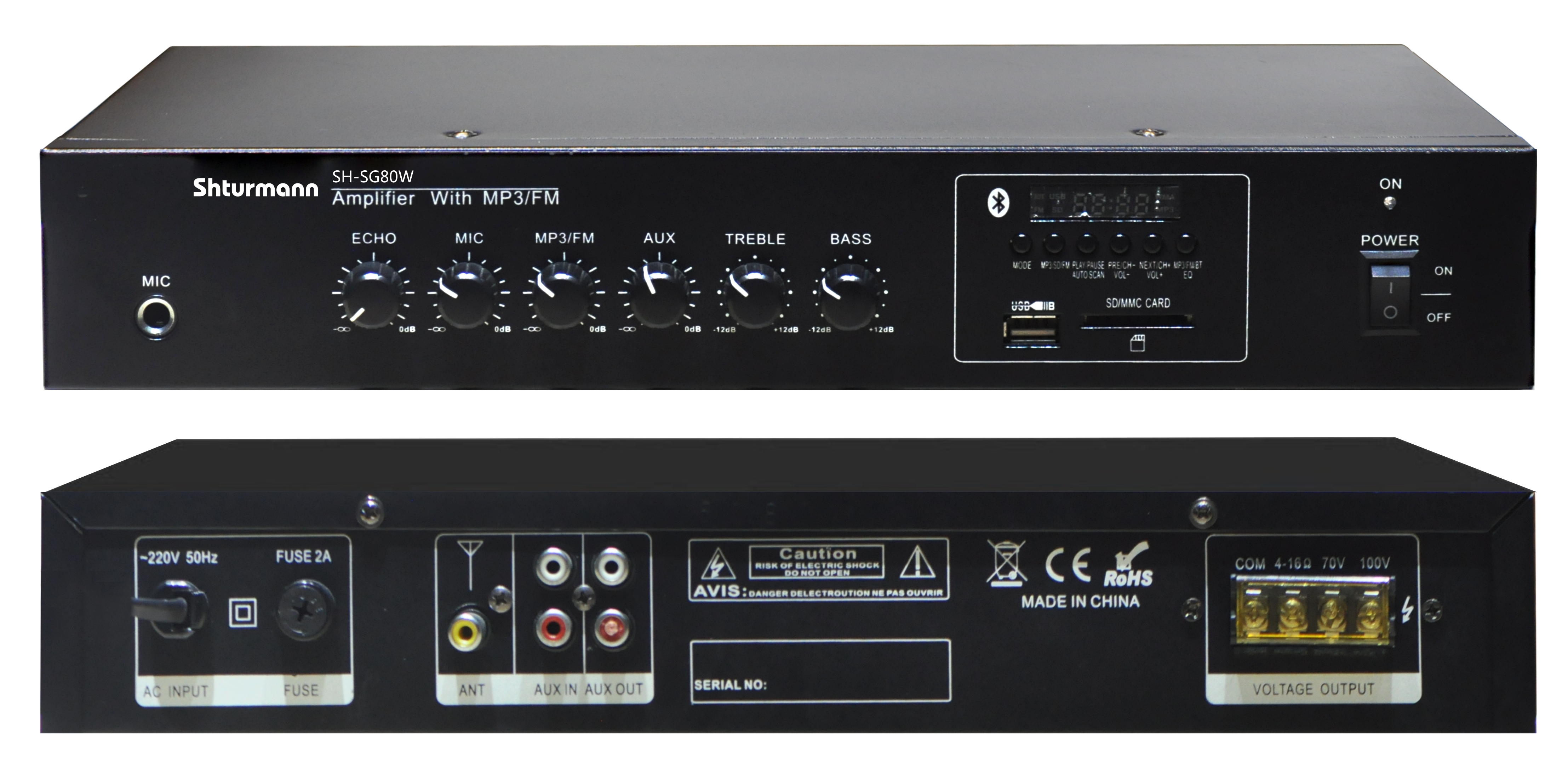 Gücləndirici SHTURMANN SH-SG80W AMPLIFIER FM/USB/SD CARD/BLUETOOTH