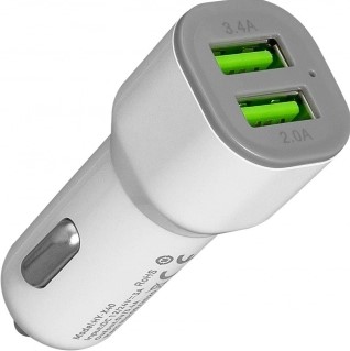 Avtomobil üçün enerji yığma cihazı SGM Hytech HY-X40 3.4A Quick Charge 2 USB White Car Charger