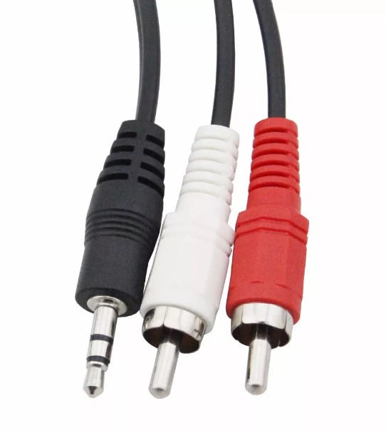 Kabel VCOM 3.5ST M/ 2RCA M,3M,BLACK CABLE CV212-3 +