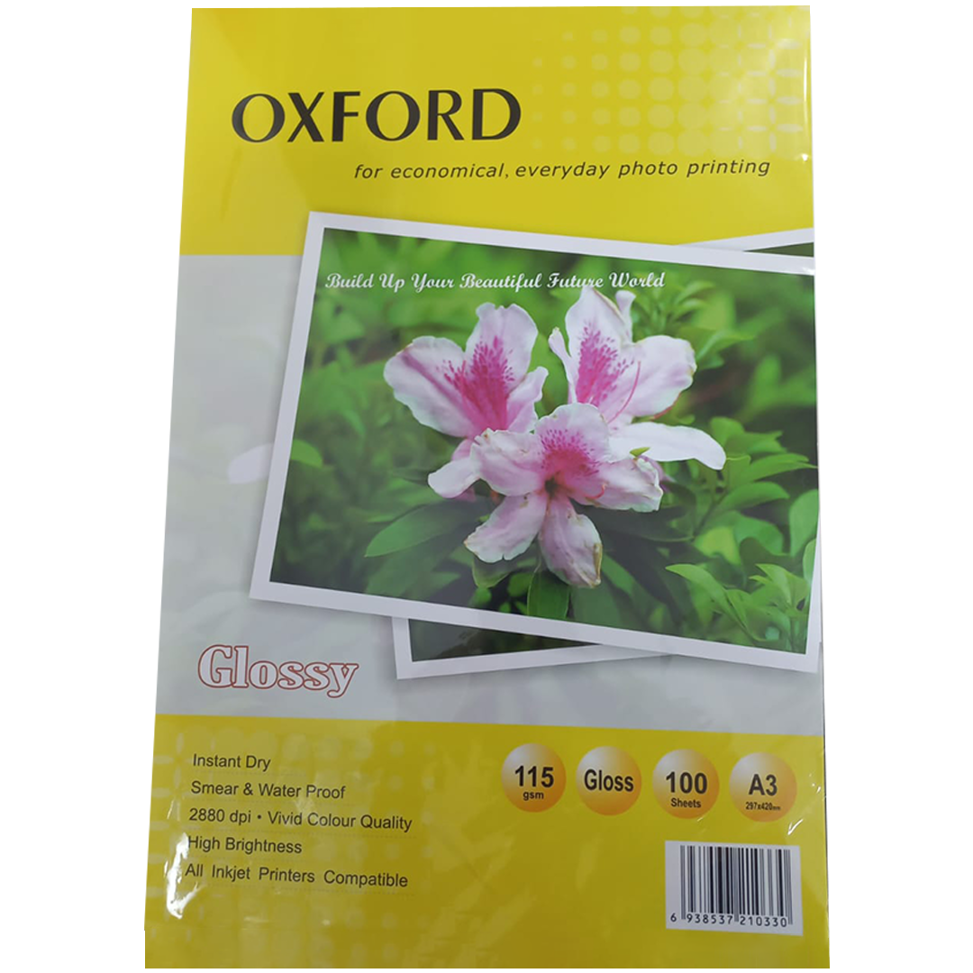 OXFORD A3 GLOSSY 115 GSM 100 sheets SMEDIA  PARLAQ FOTO KAGIZ