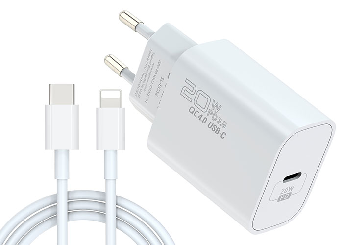 SGM Hytech HY-XE40PD 20W PD3.0 Quick Charge QC4.0 PD lightning Cable Fast Home, Wall Charger Adapter