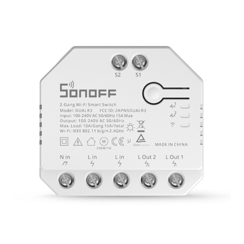 SONOFF DUALR3 wifi rele 2 output / 10A / 220V
